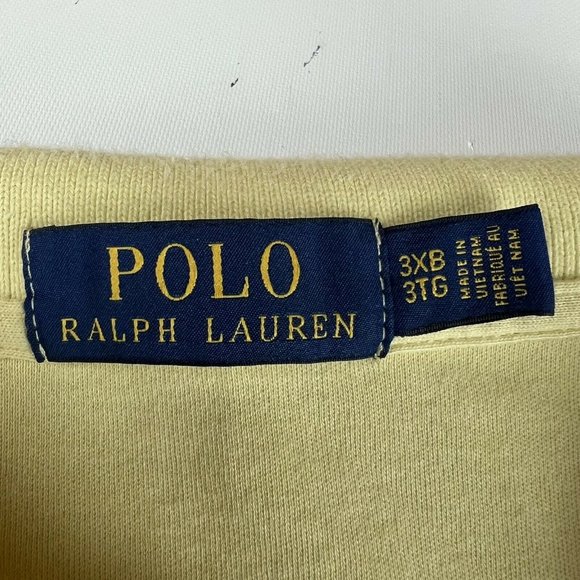 Polo Ralph Lauren Men's 3XB Big Short Sleeve Polo Style Shirt Yellow Pony Cotton - Picture 8 of 9